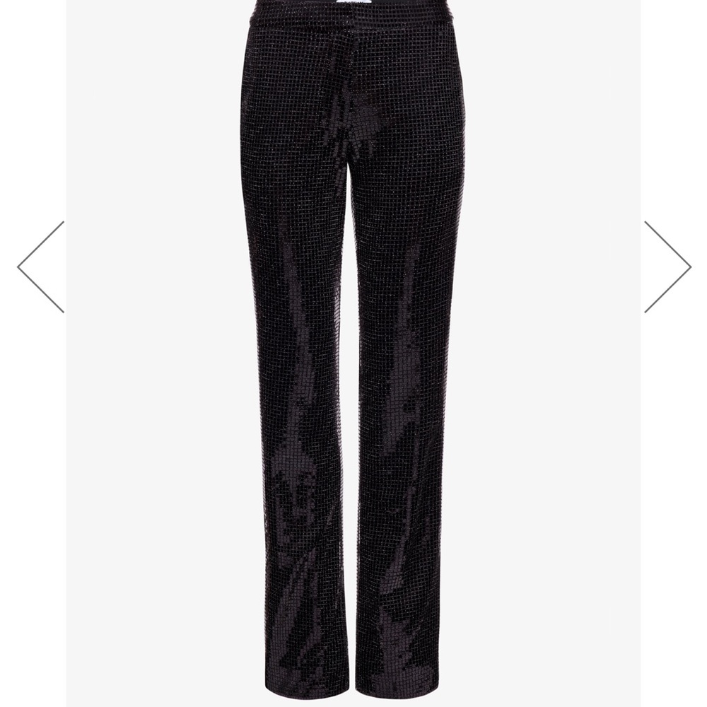 Black Pants Mid Waisted Straight Trouser